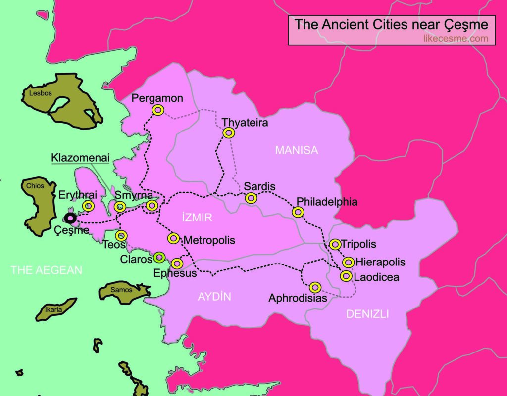 Ancient Cities of Western Anatolia Map