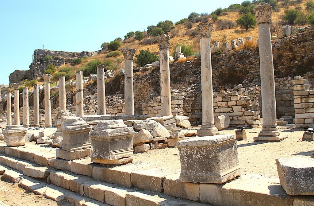 The Commercial Agora Stoa Columns