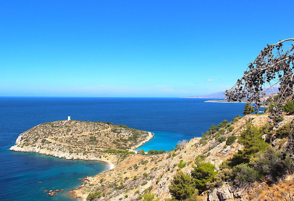 Trachili Beach & Tower, West Coast of Chios