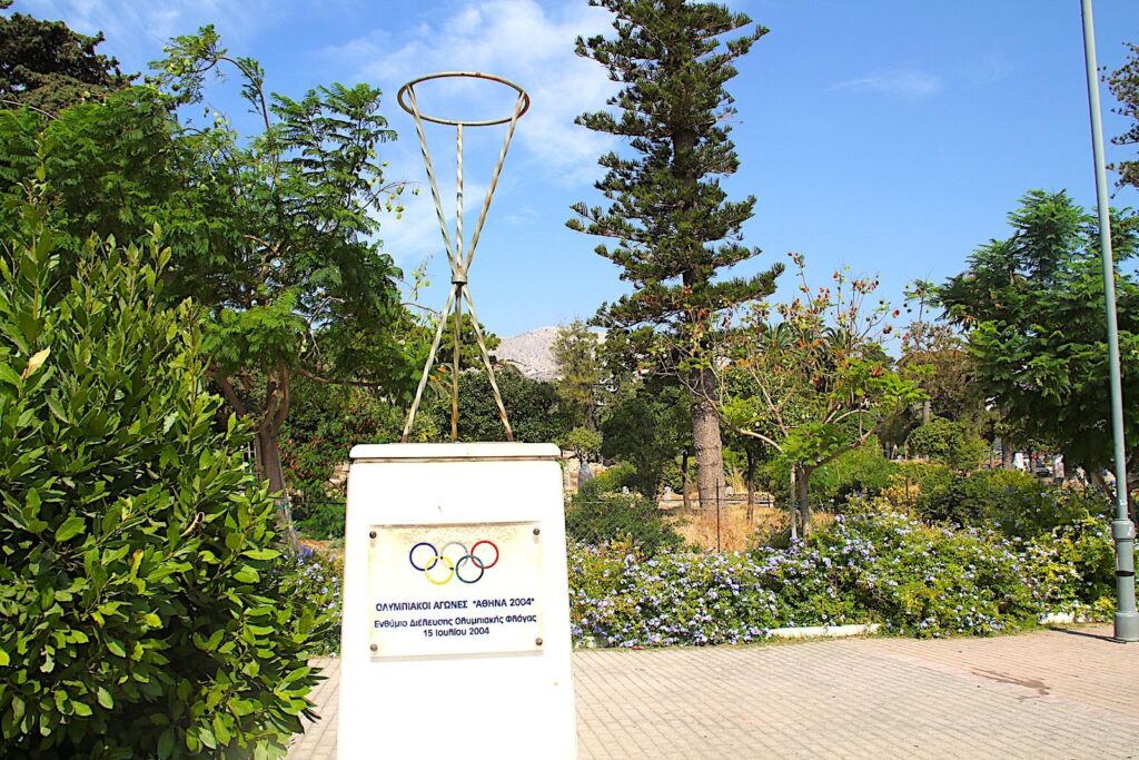 Monument to 2004 Olympic Games on Vounaki Square