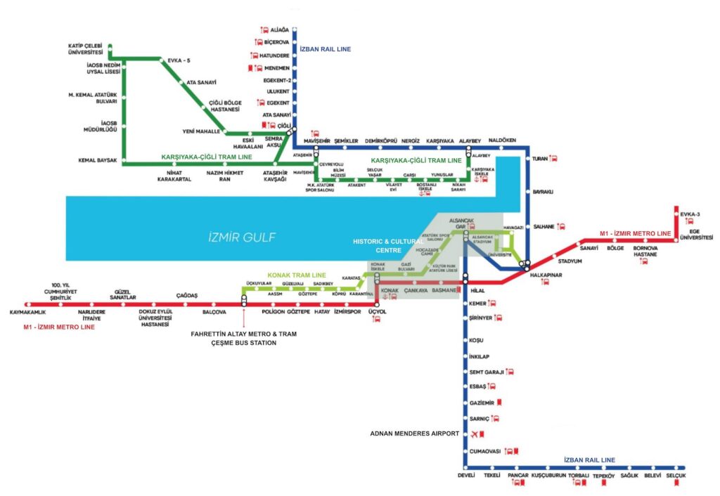 Izmir Public Transport Map
