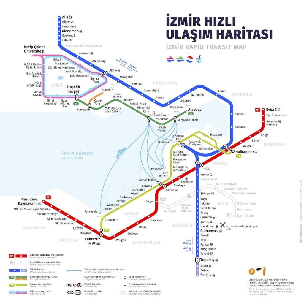Izmir Public Transport Map