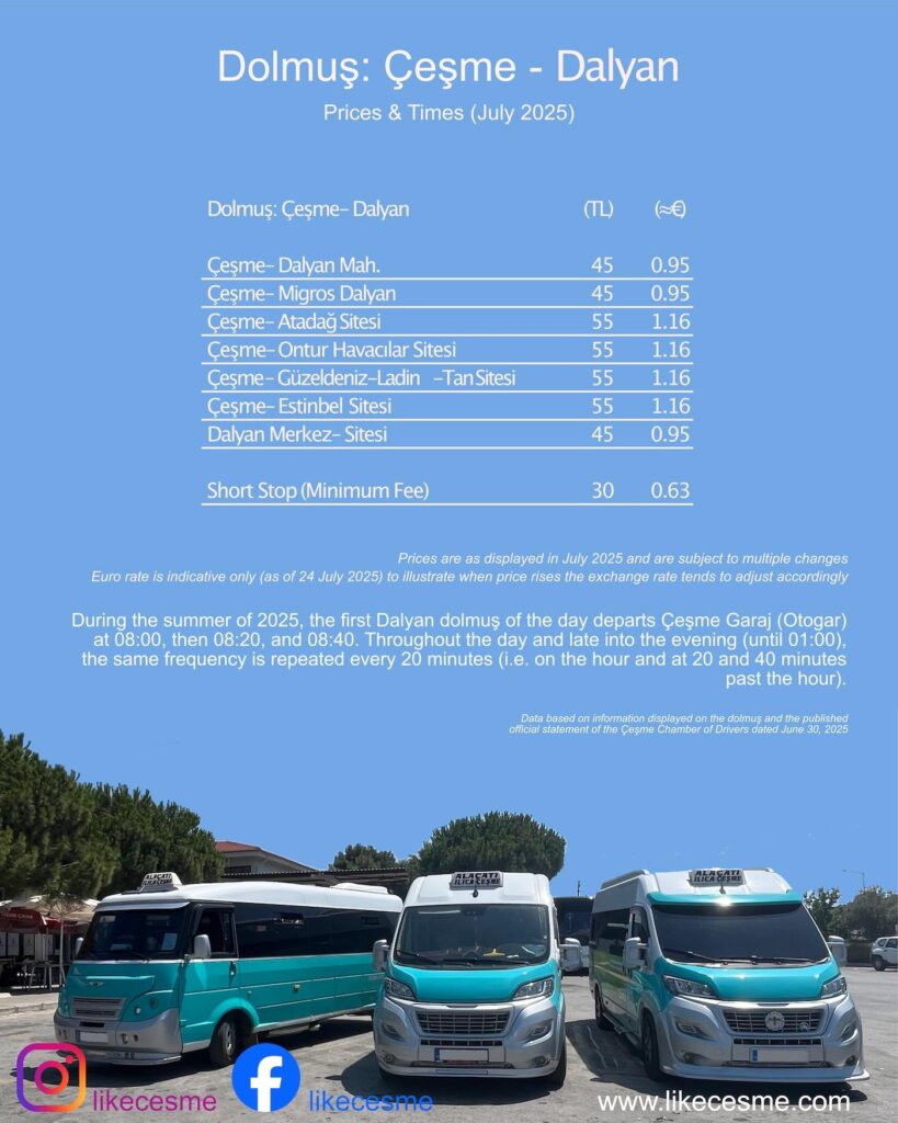 Dolmuş: Çeşme - Dalyan